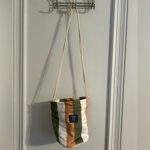 Cute green cream and orange soft bucket bag
